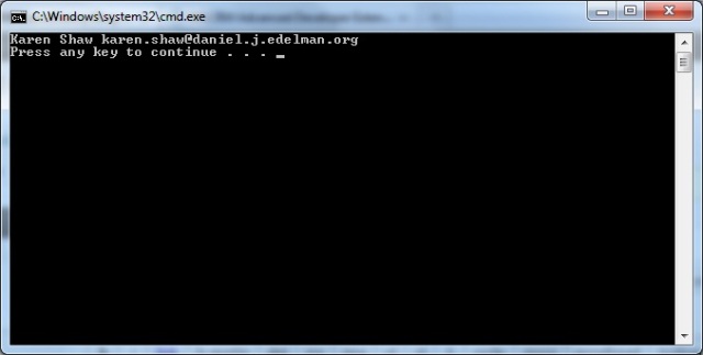 LINQ Hello World CRM - Project Output
